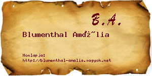 Blumenthal Amália névjegykártya