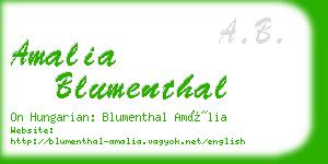 amalia blumenthal business card